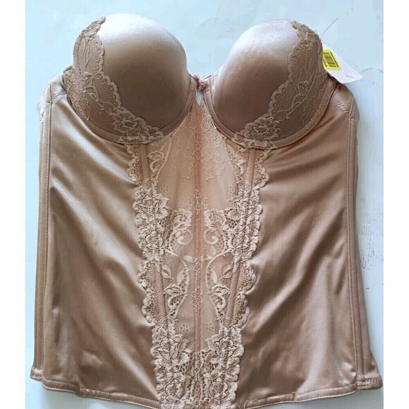 Cassandra Intimates Strapless Corset Bustier Bra Beige Size 32C 30533 No STRAPS - Picture 4 of 14